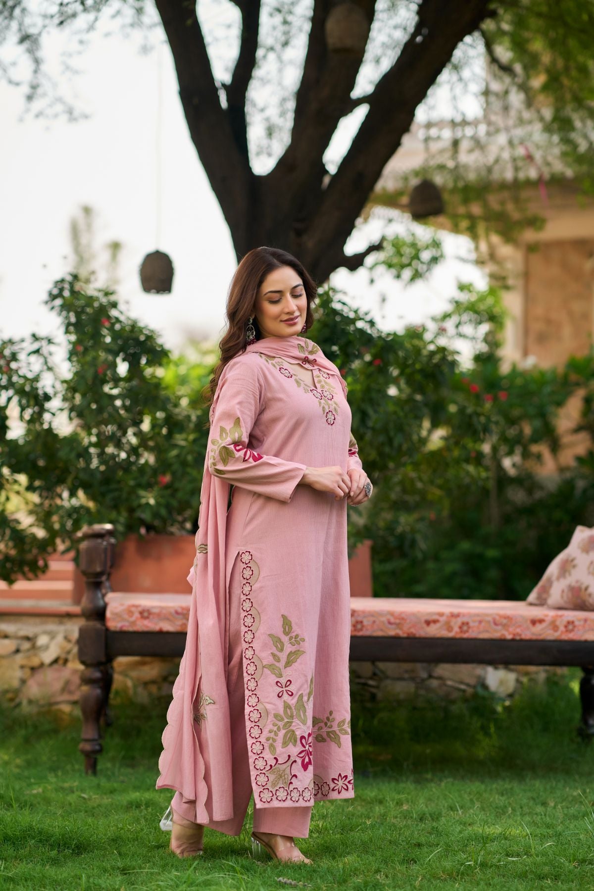 Blooming Blush Embroidered Kurta Set