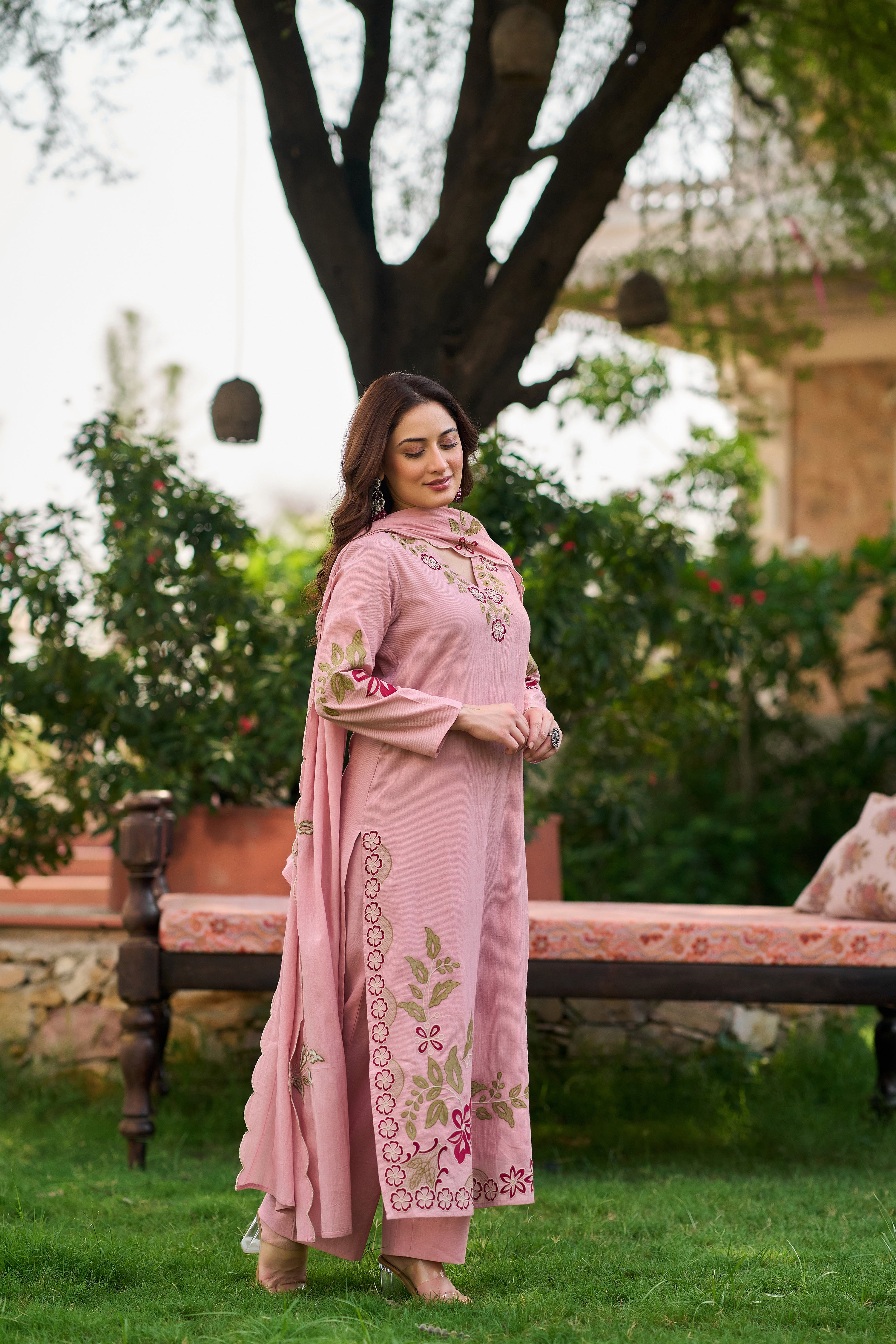Blooming Blush Embroidered Set