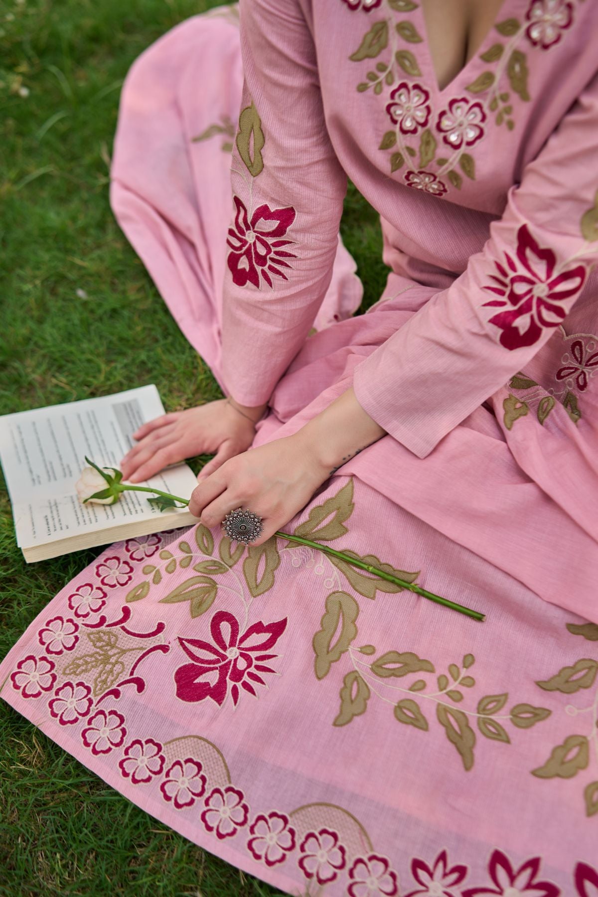 Blooming Blush Embroidered Kurta Set