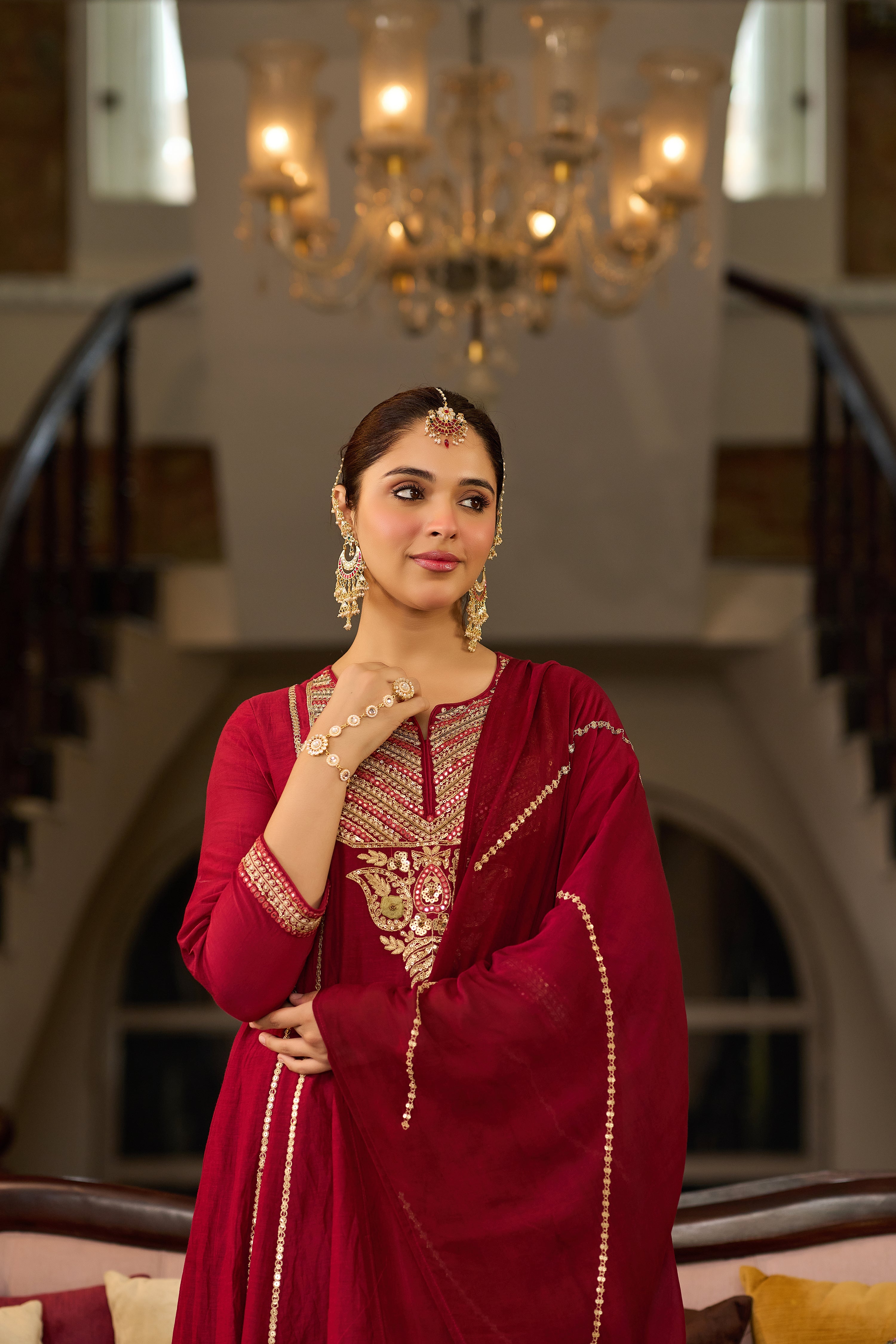 Ruby Embroidered Suit Set