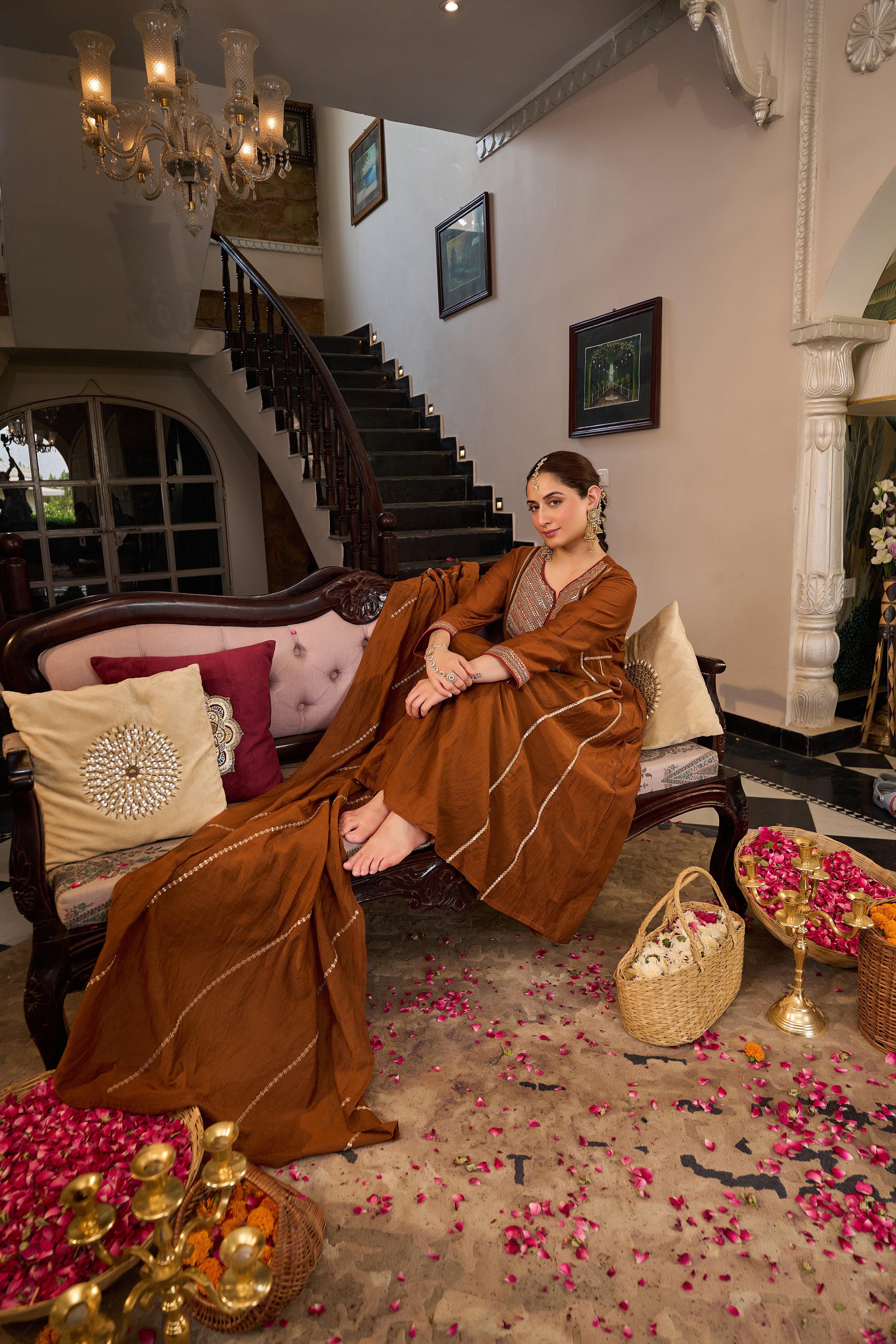 Mocha Bloom Suit Set