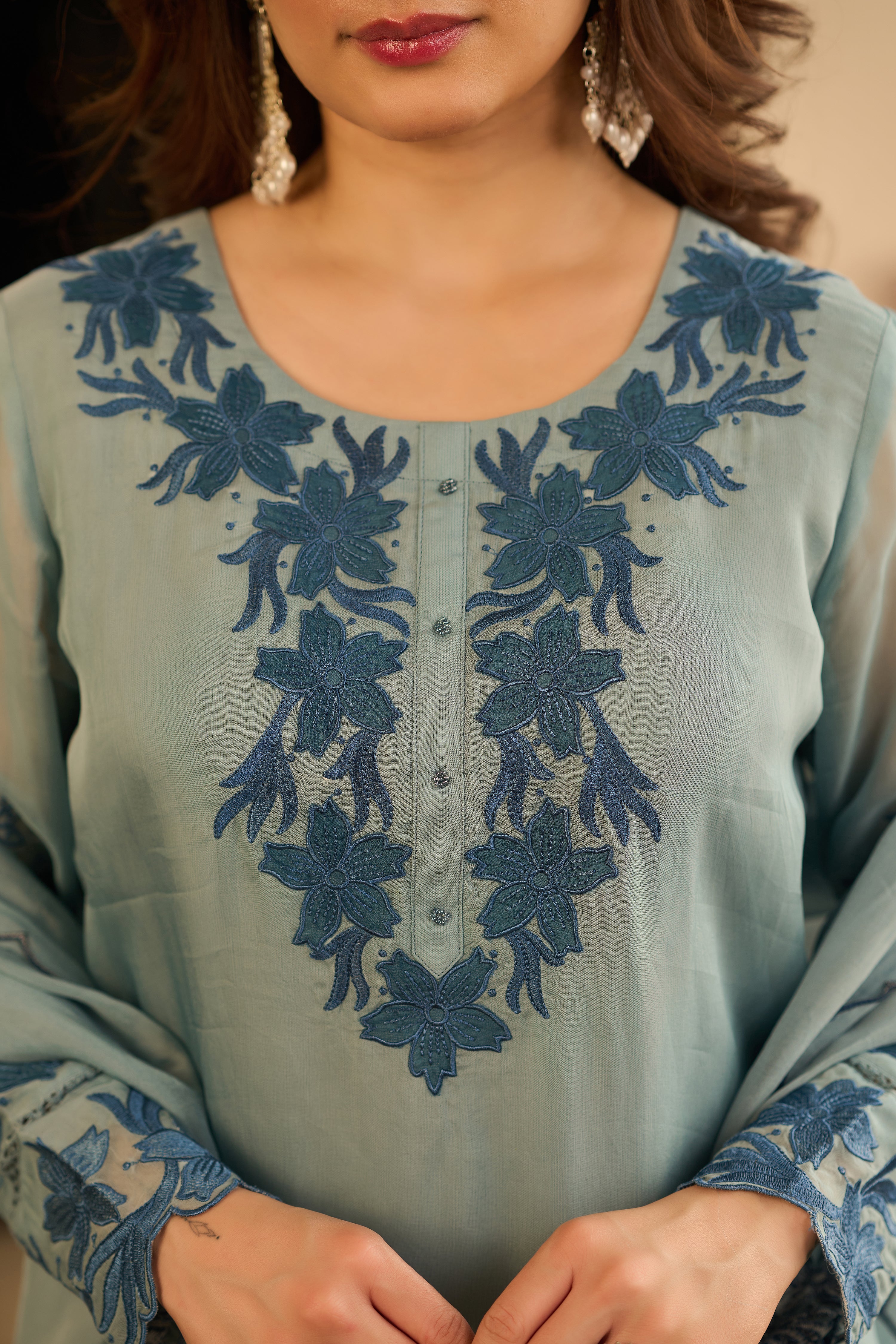 Powder Blue Blossom Suit Set