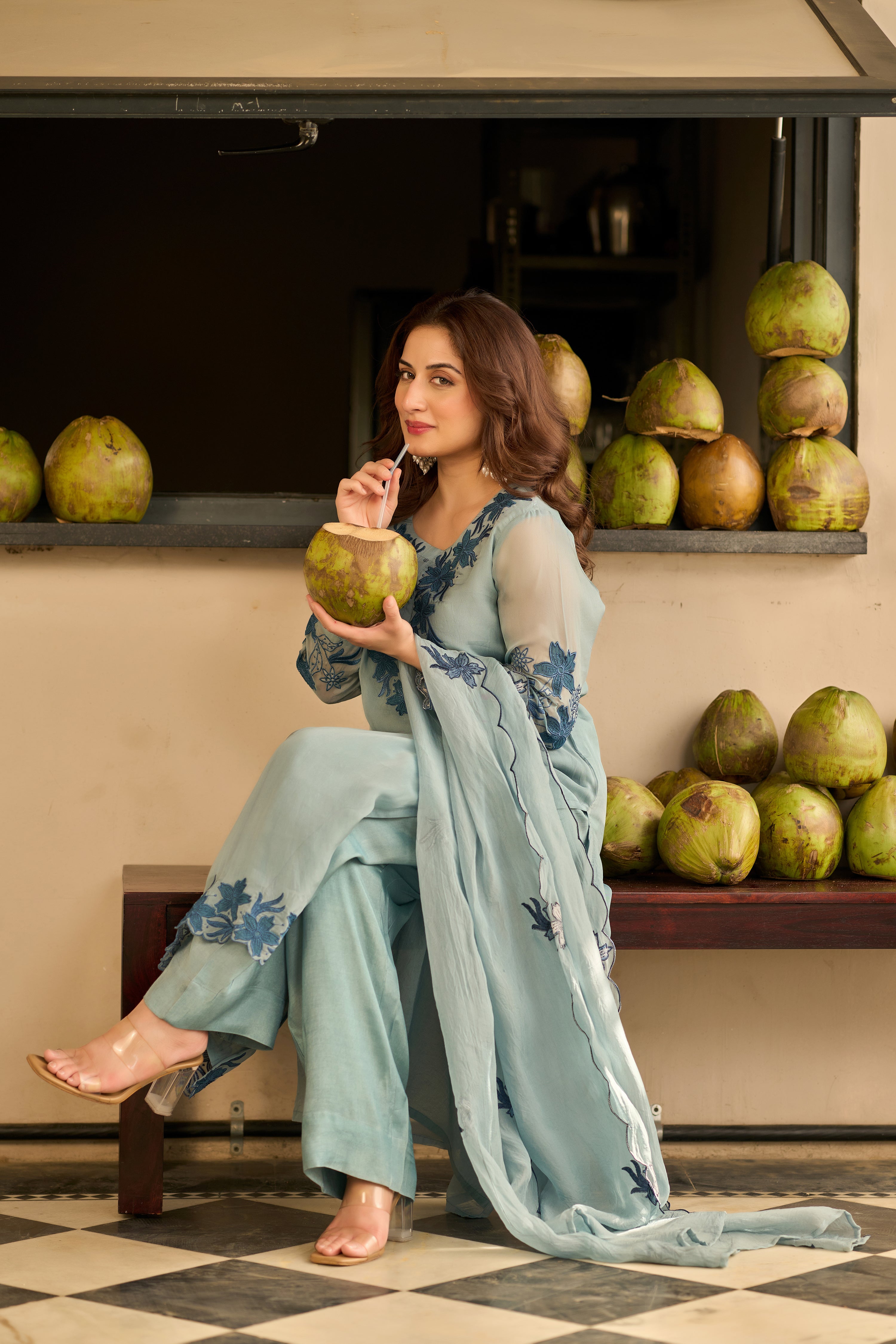 Powder Blue Blossom Suit Set