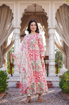 Floral Grace Cotton Suit Set