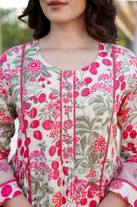 Floral Grace Cotton Suit Set