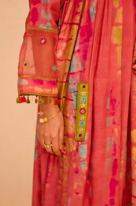 Pink Aura Flared Suit Set