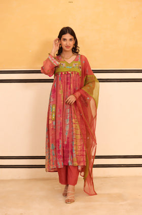 Pink Aura Flared Suit Set