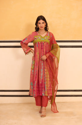 Pink Aura Flared Suit Set