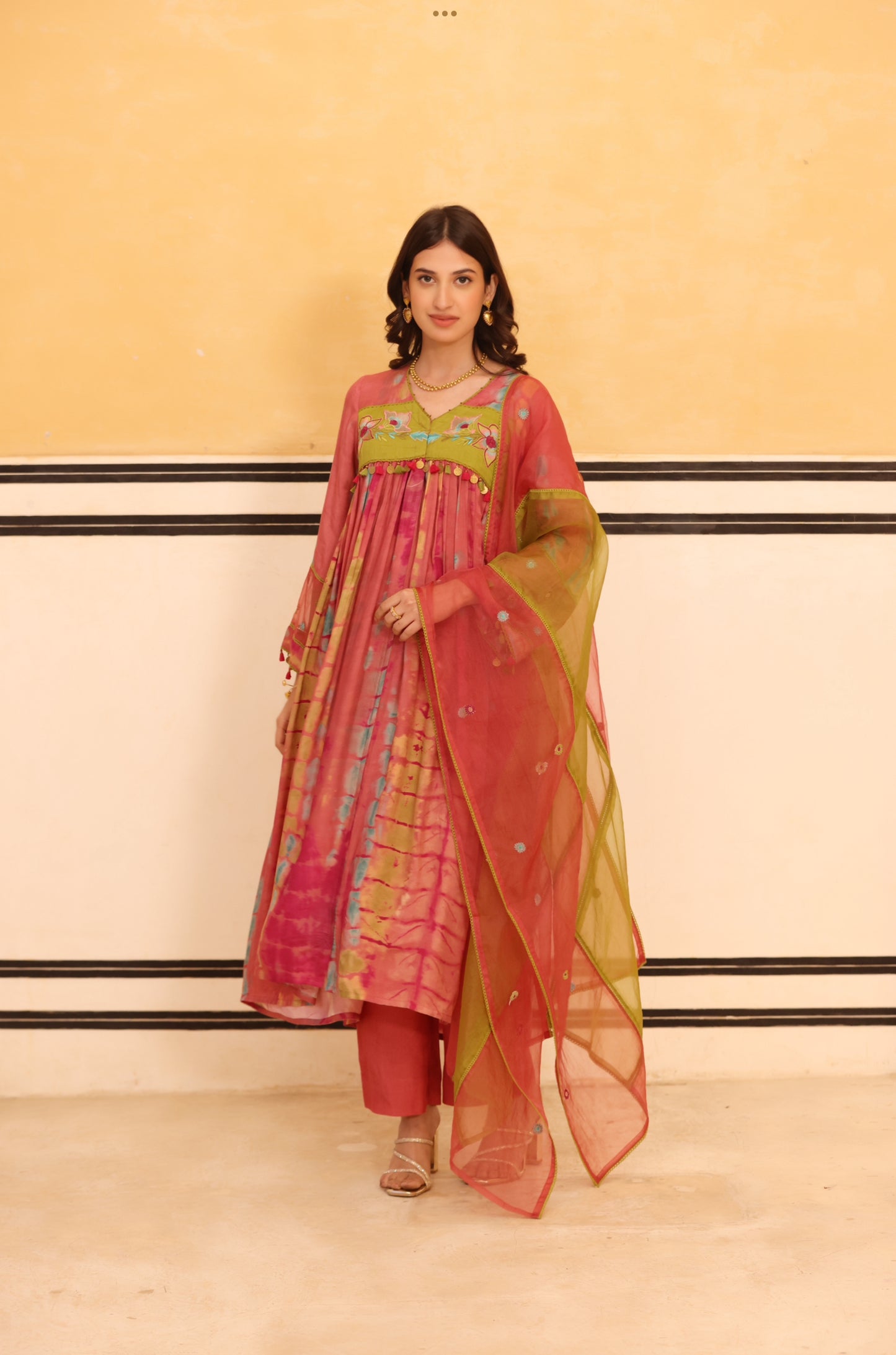 Pink Aura Flared Suit Set