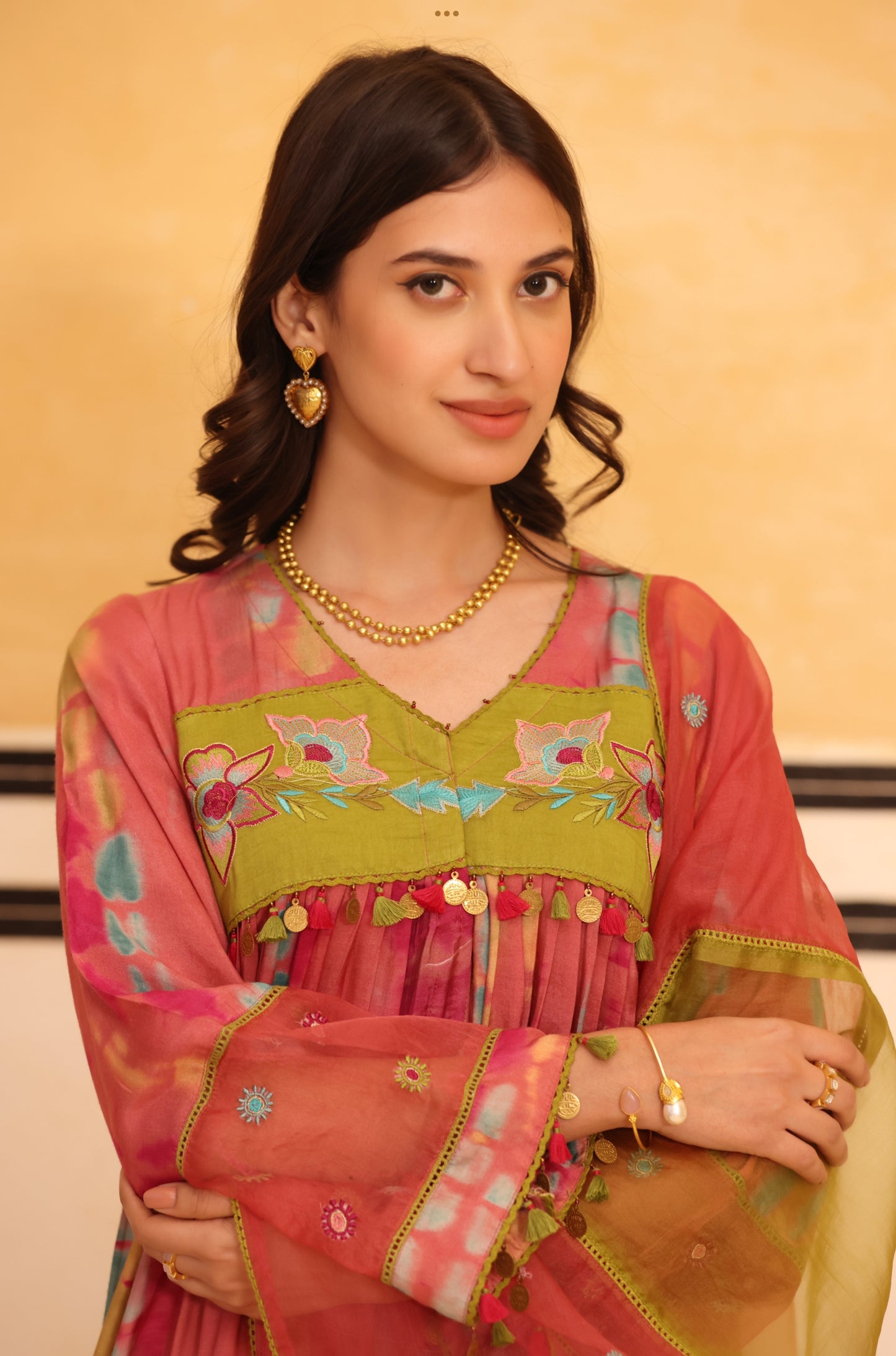 Pink Aura Flared Suit Set