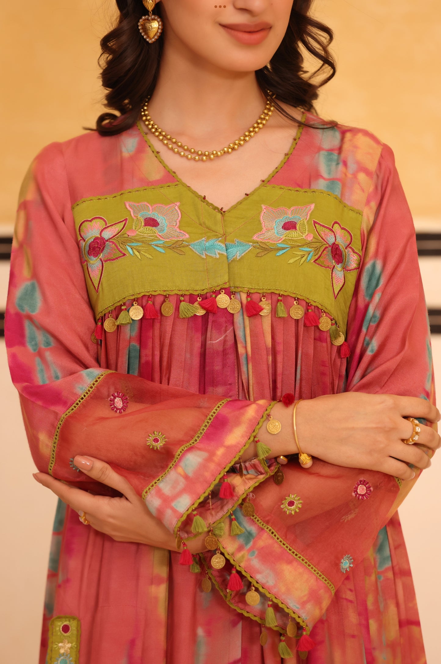 Pink Aura Flared Suit Set