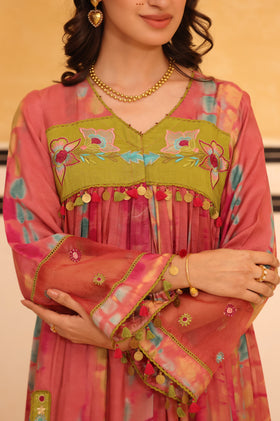 Pink Aura Flared Suit Set