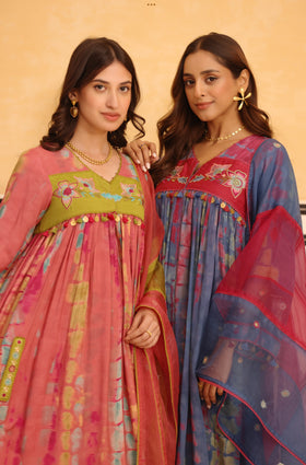 Pink Aura Flared Suit Set