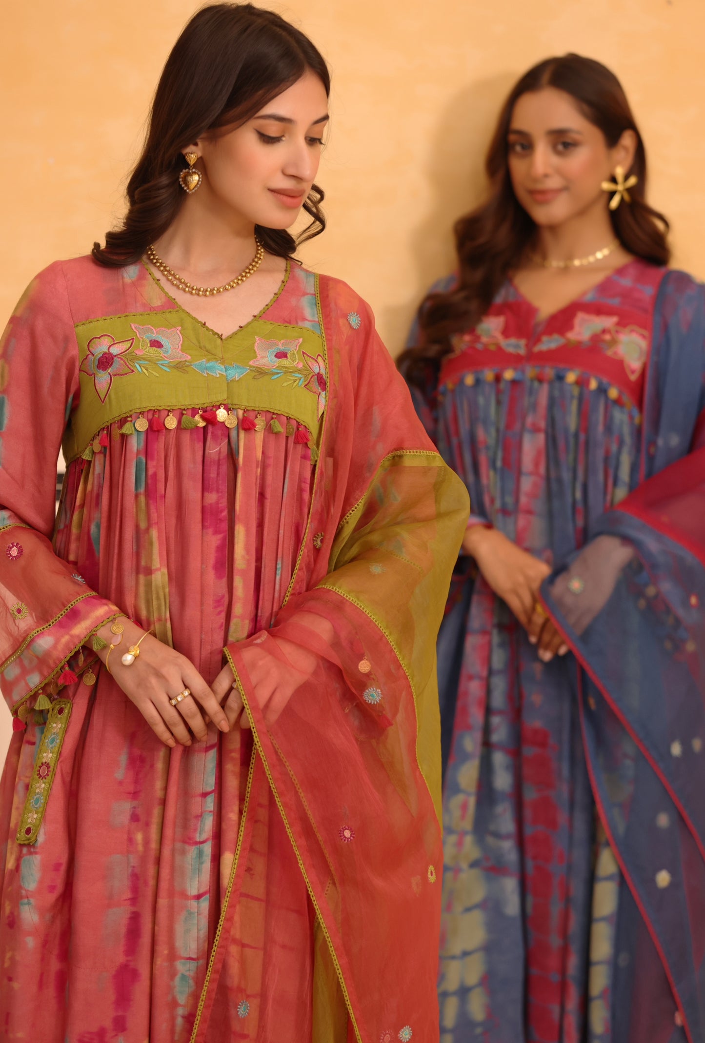 Pink Aura Flared Suit Set