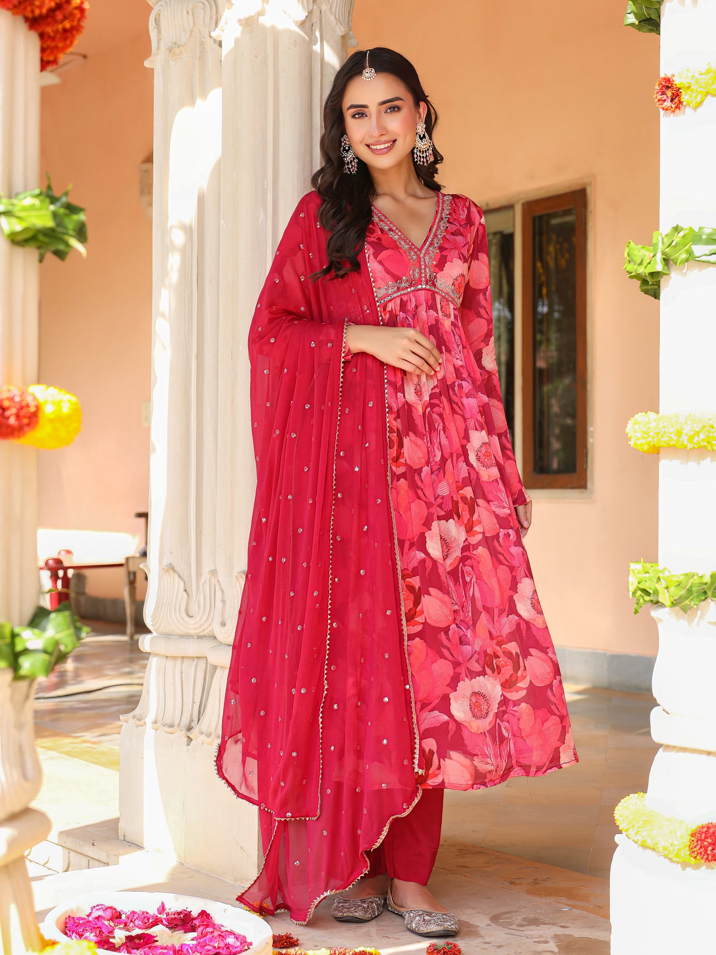 Shades Of Pink Chinnon Kurta Set