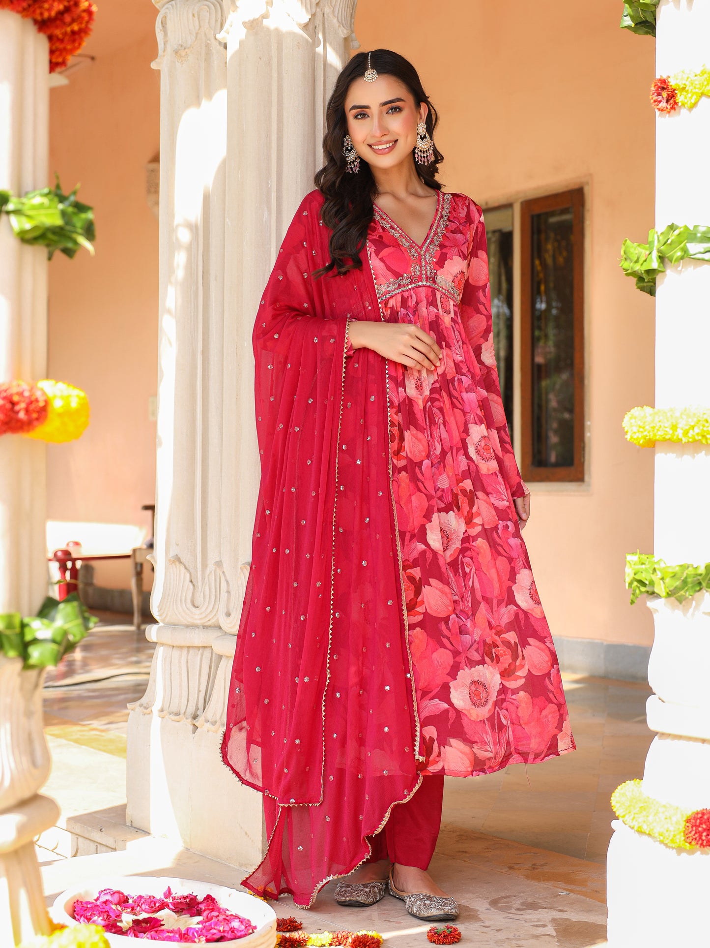 Shades Of Pink Chinnon Kurta Set