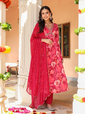 Shades Of Pink Chinnon Kurta Set
