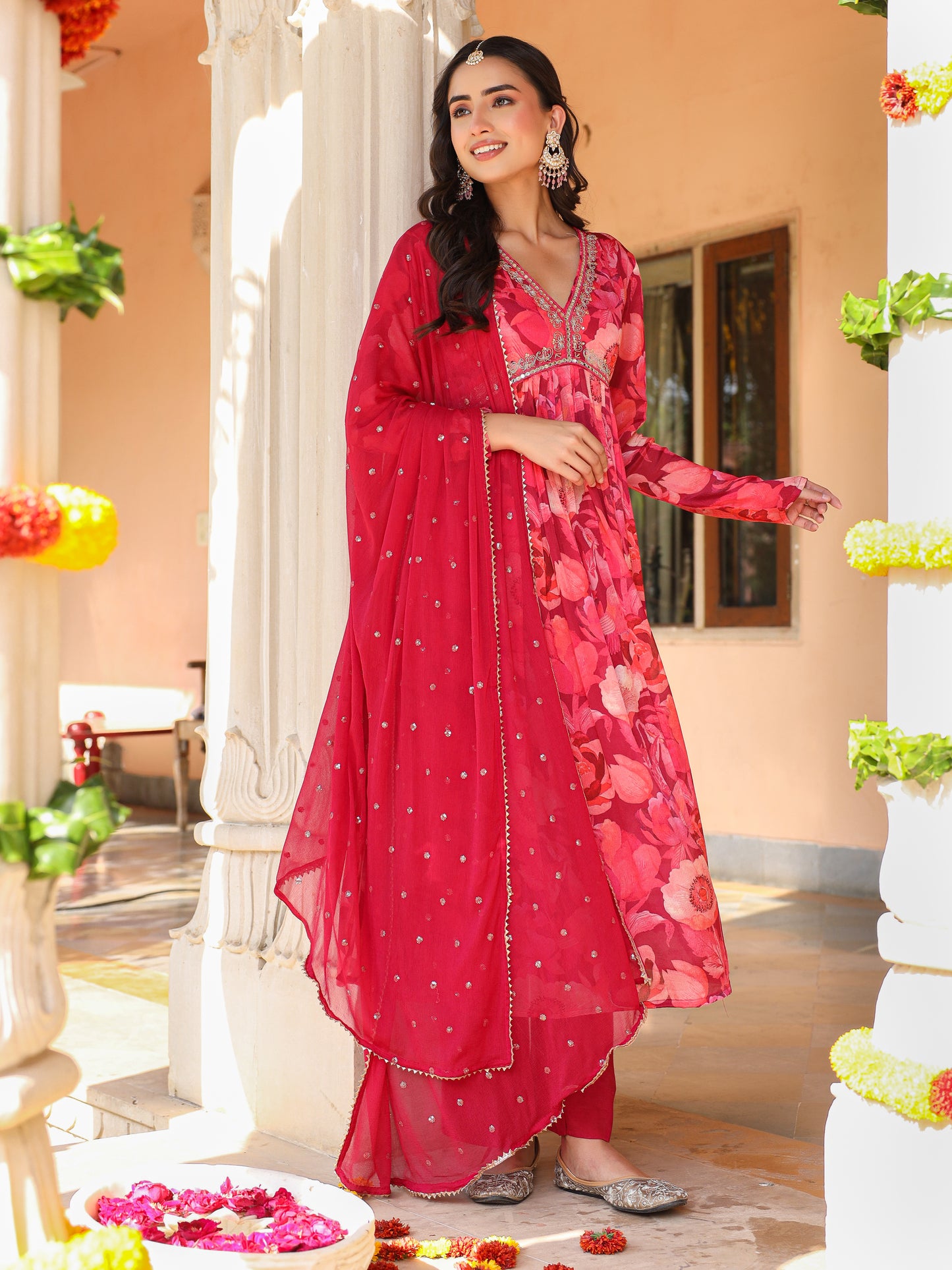 Shades Of Pink Chinnon Kurta Set