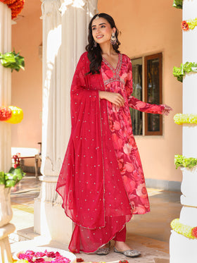 Shades Of Pink Chinnon Kurta Set