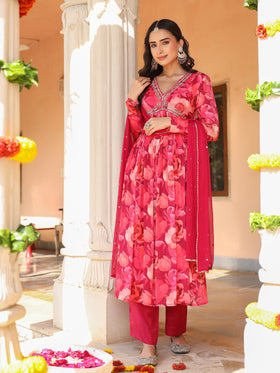 Shades Of Pink Chinnon Kurta Set