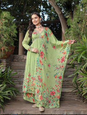 Light Green Printed suit set