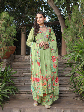 Light Green Printed suit set