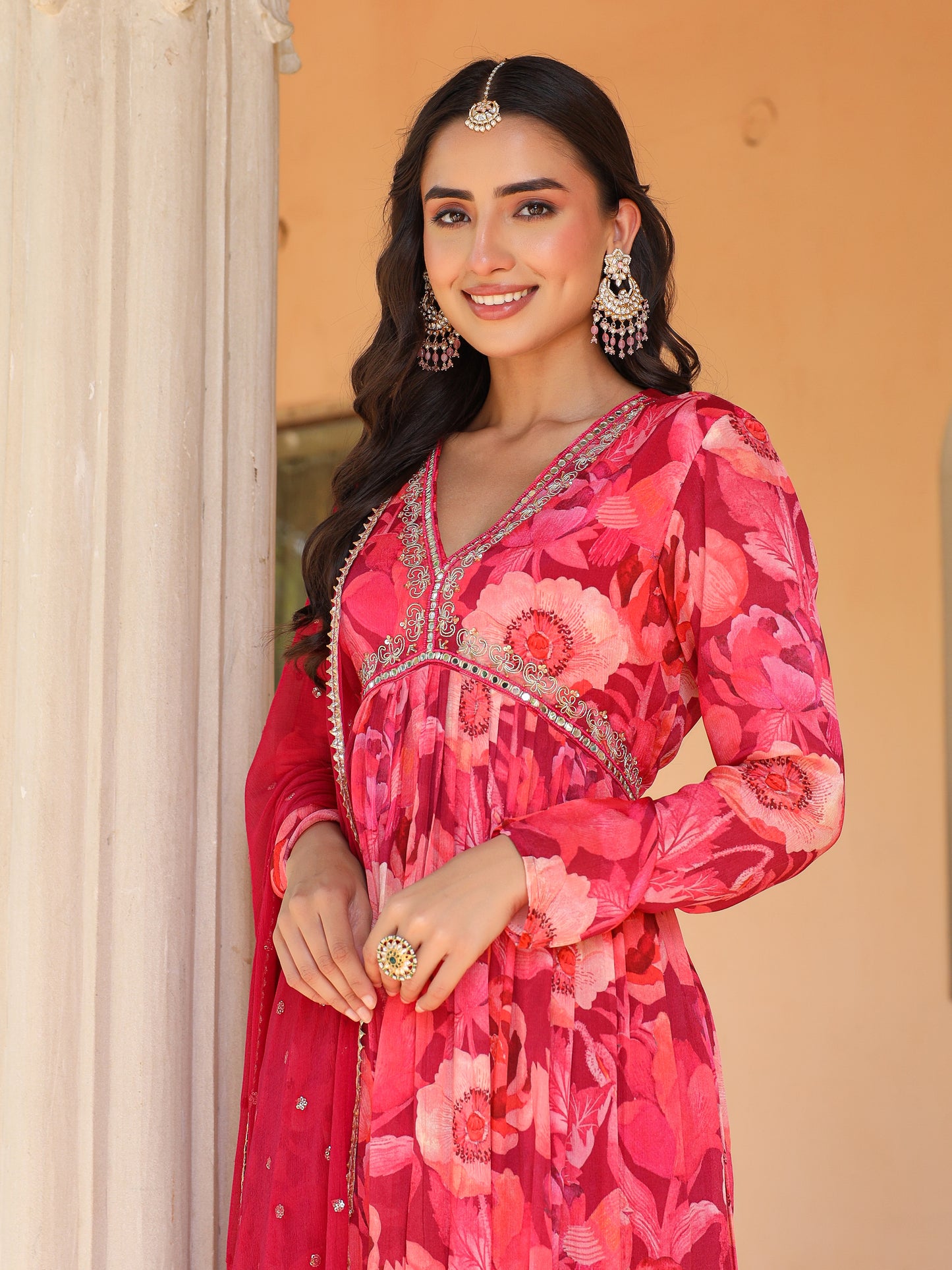 Shades Of Pink Chinnon Kurta Set