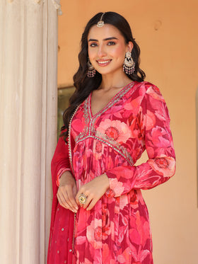 Shades Of Pink Chinnon Kurta Set