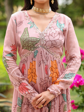 Nude Pink printed suit set