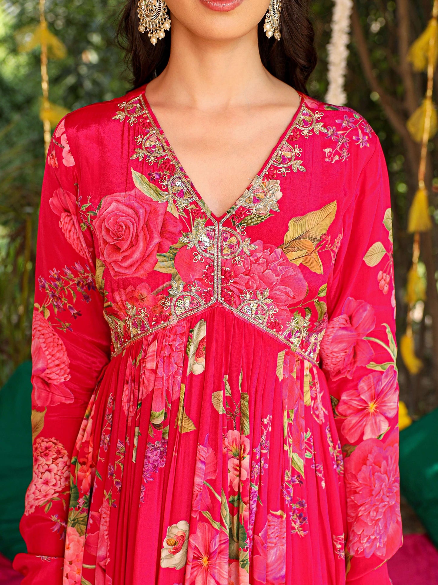 Rani pink anarkali set