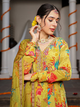Yellow Anarkali set