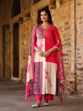 Dupahar Pink Kurta Set