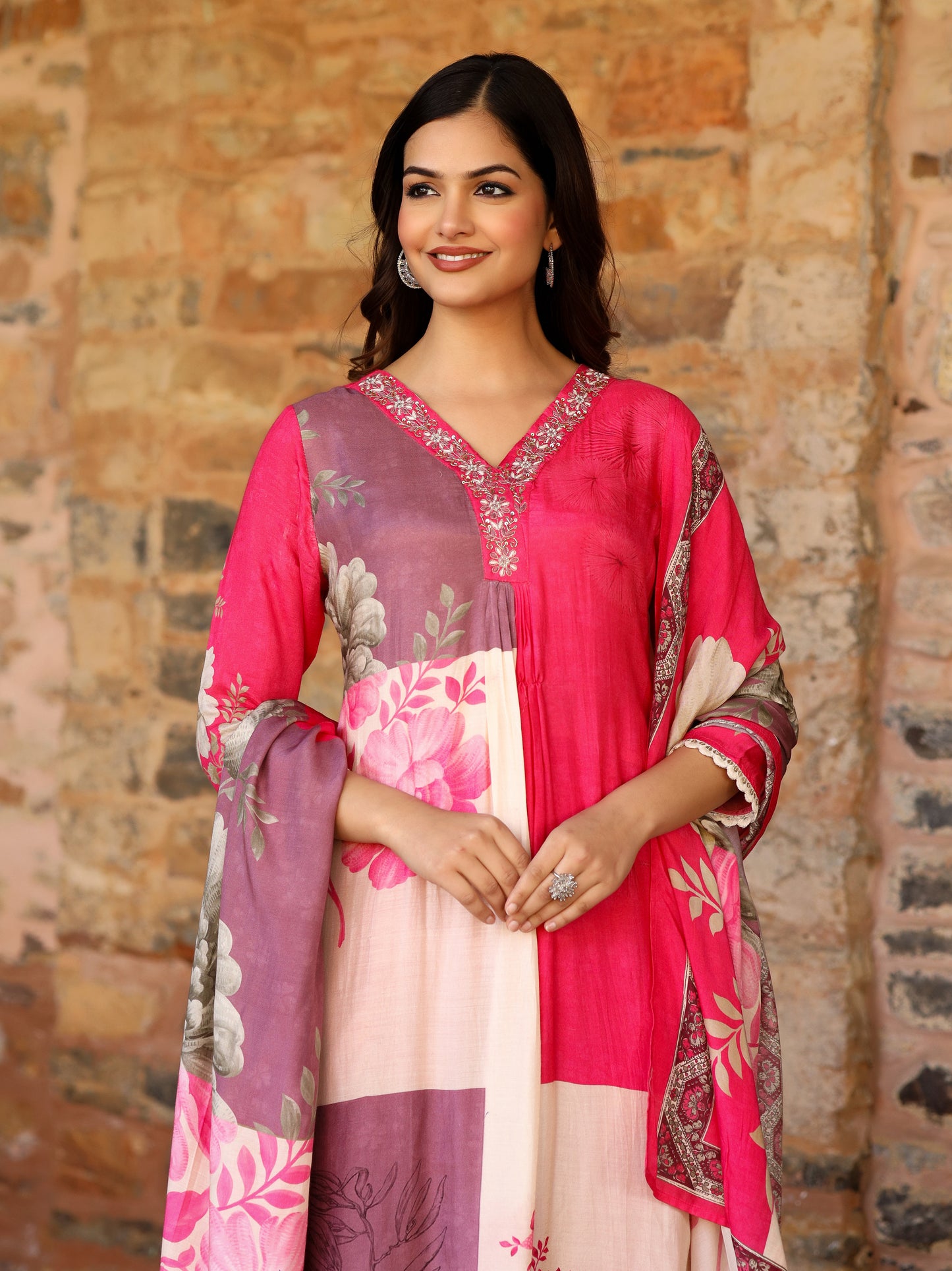 Dupahar Pink Kurta Set