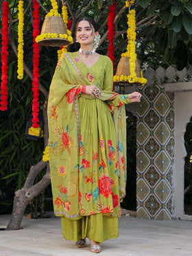 Green Angrakha Set