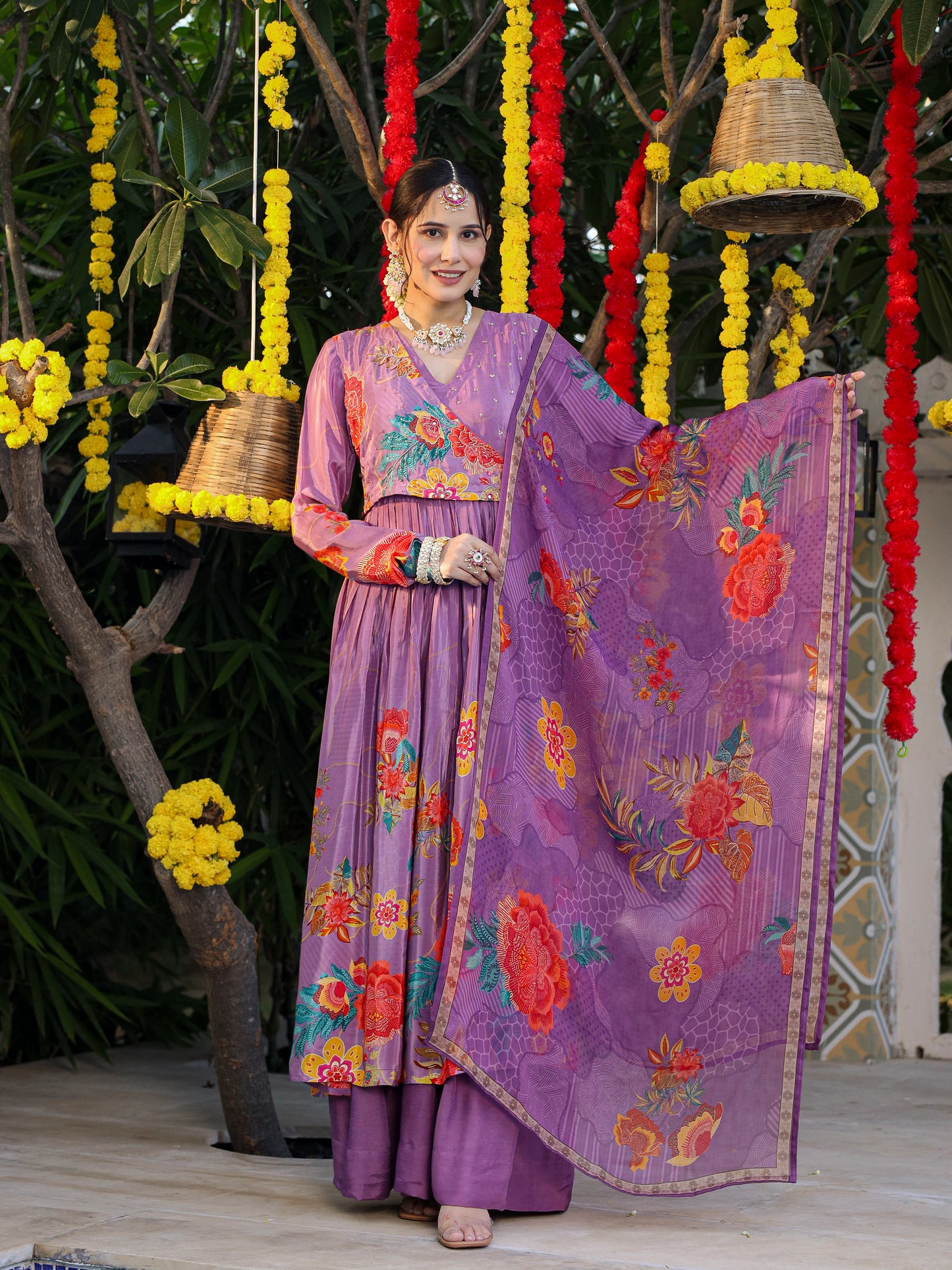 Purple Angrakha Set