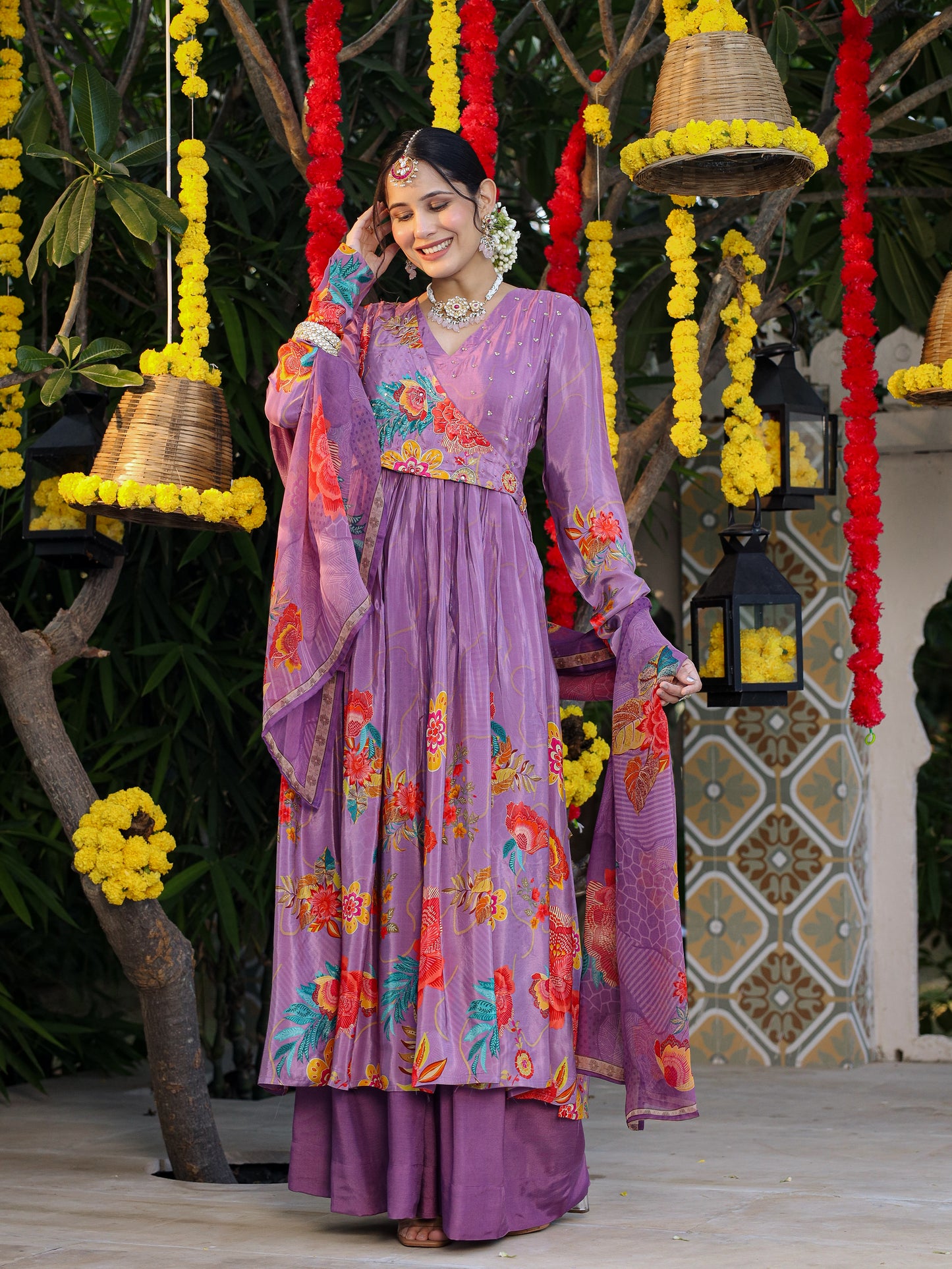Purple Angrakha Set