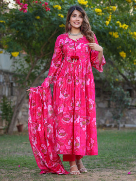 Rani Floral Print Cotton Kurta Set