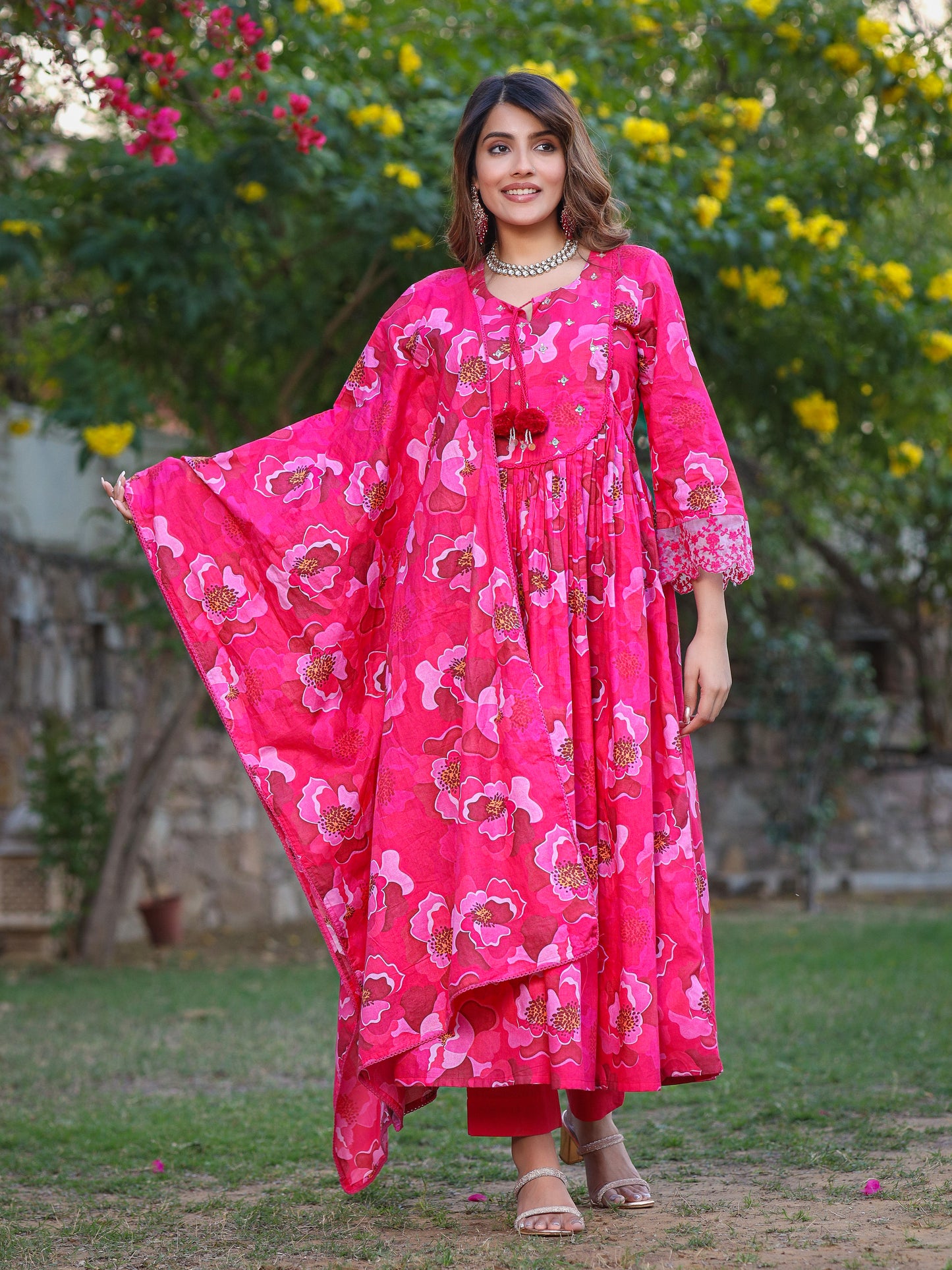 Rani Floral Print Cotton Kurta Set