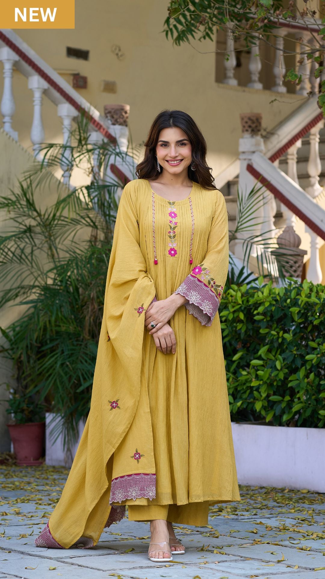 Mustard Bloom Elegance Suit Set