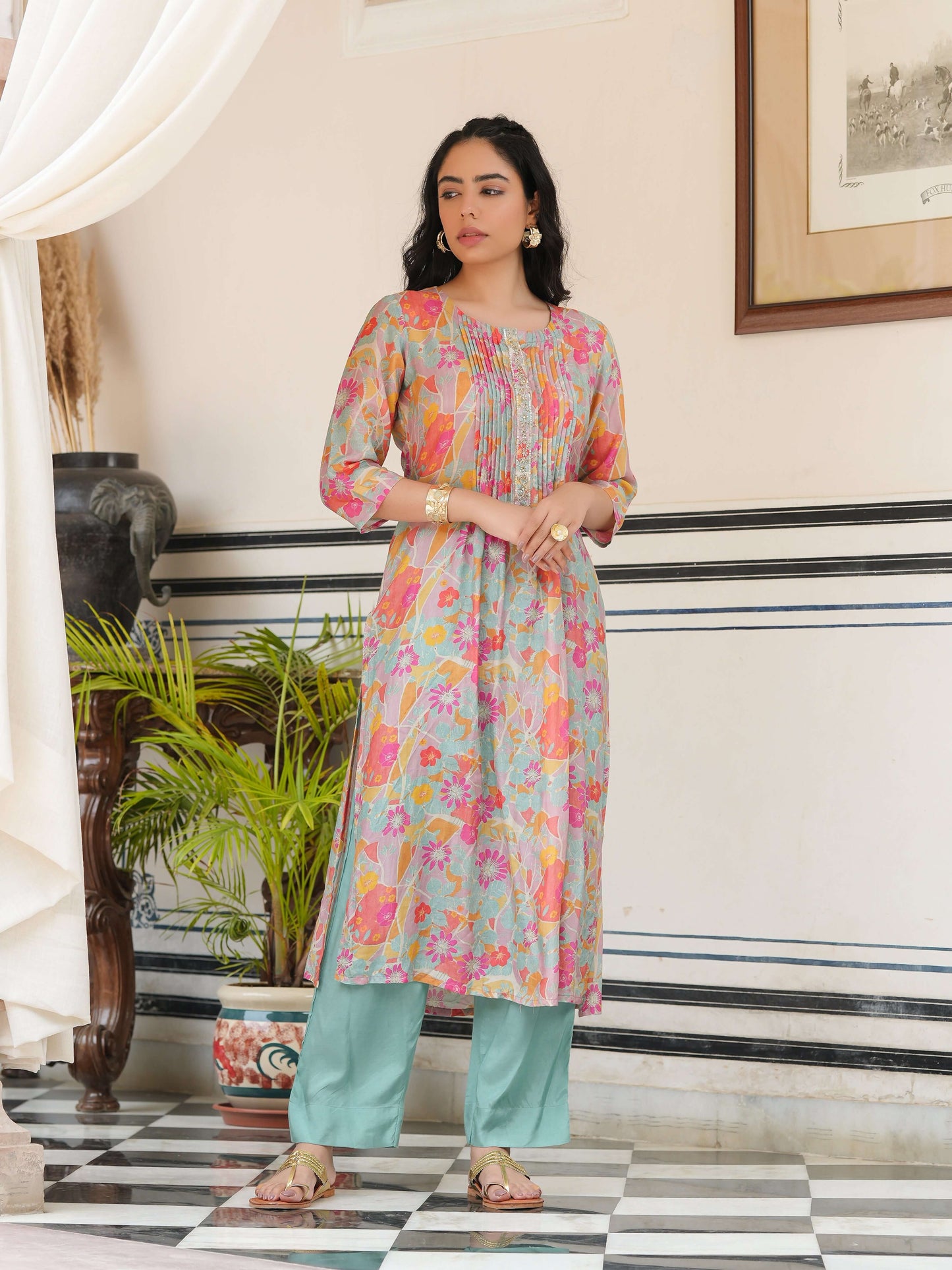 Peach printed co-ord set