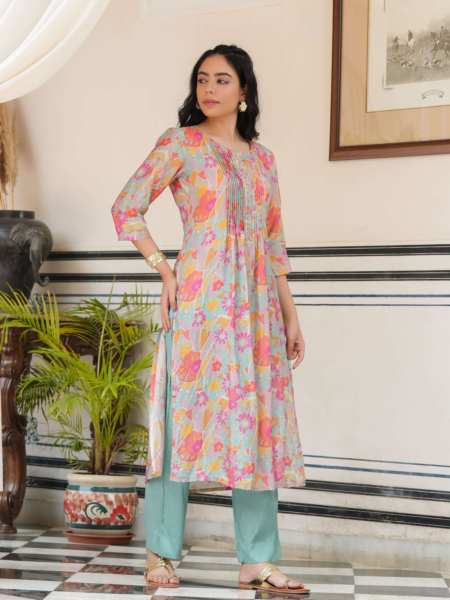 Peach printed co-ord set
