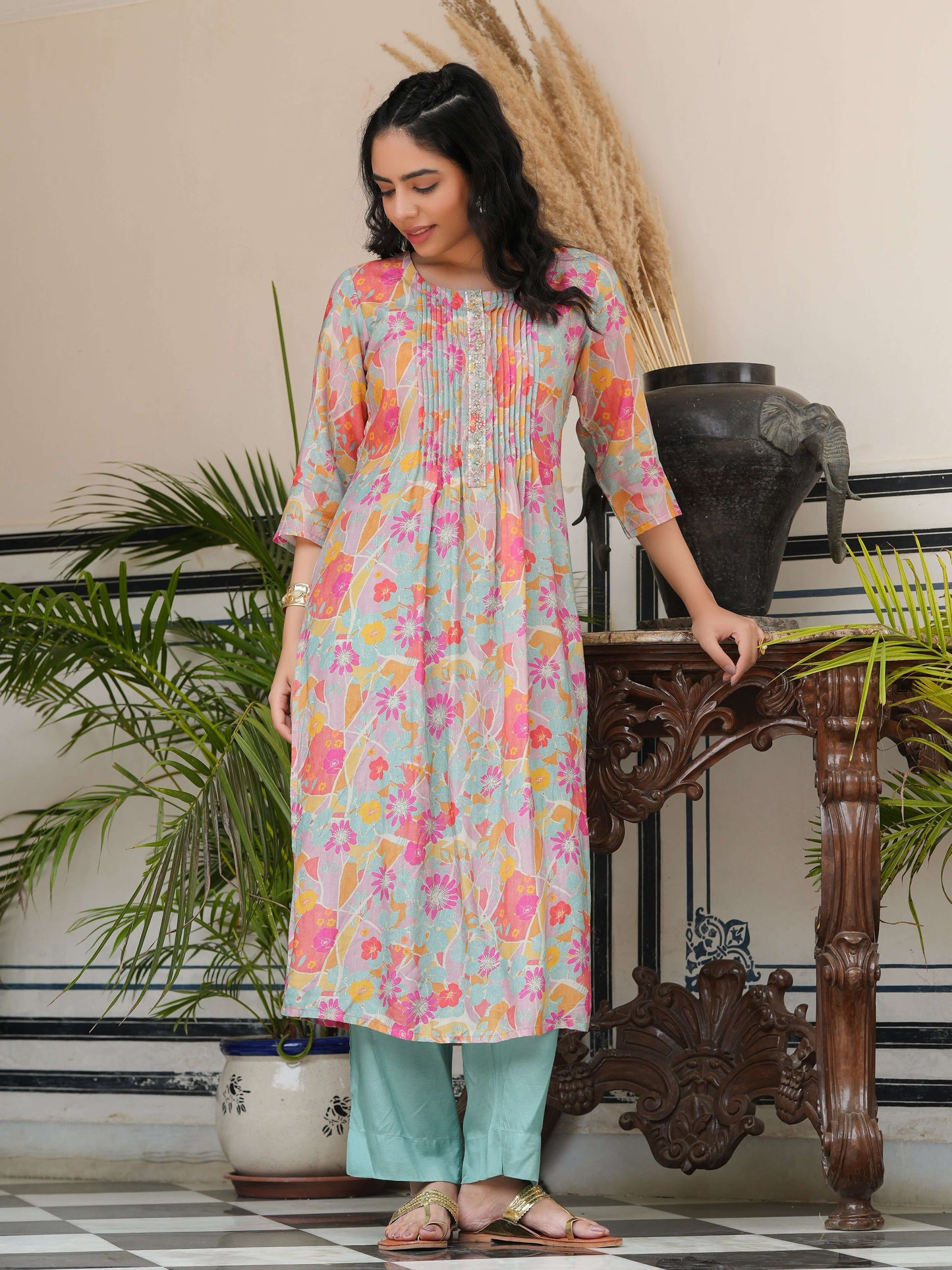 Peach printed co-ord set