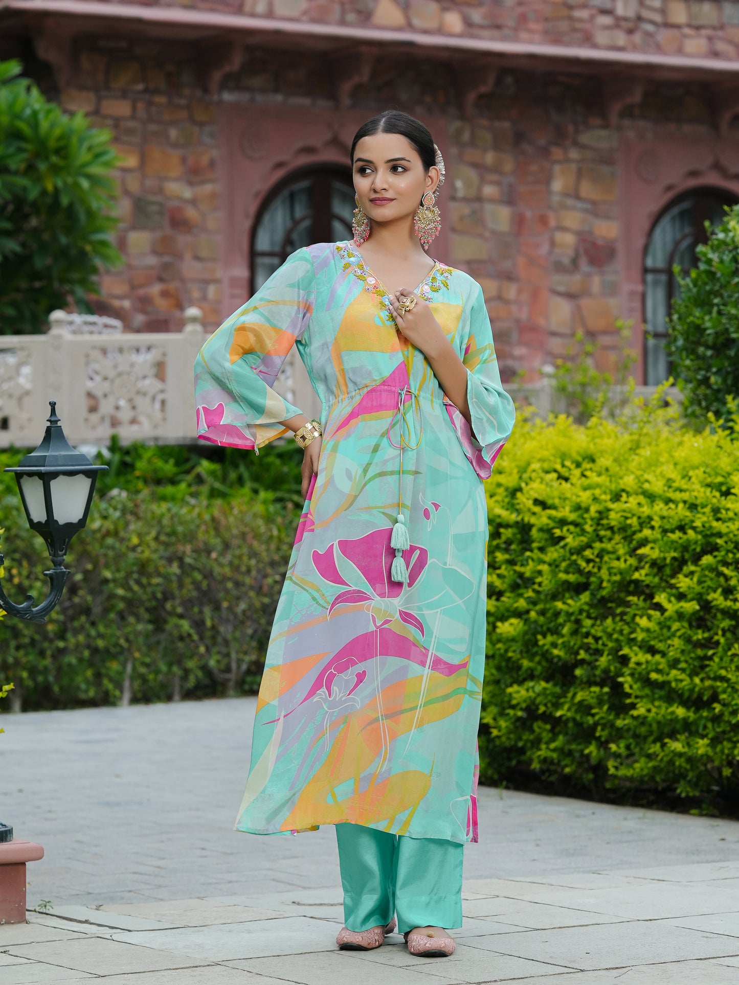 Nude Green Kurta Set