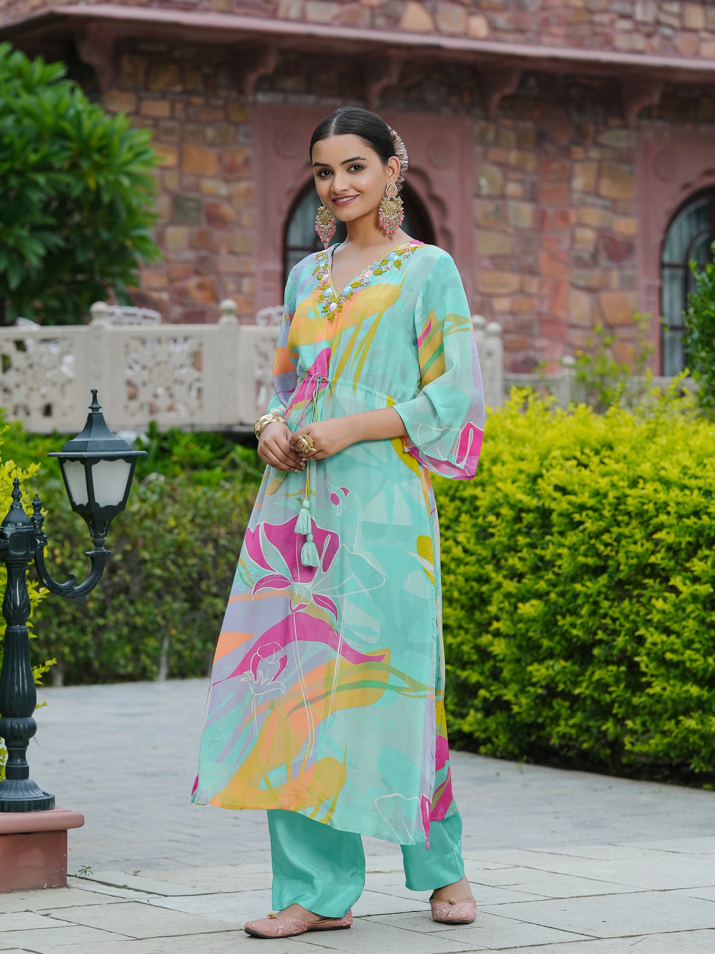 Nude Green Kurta Set