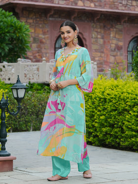 Nude Green Kurta Set