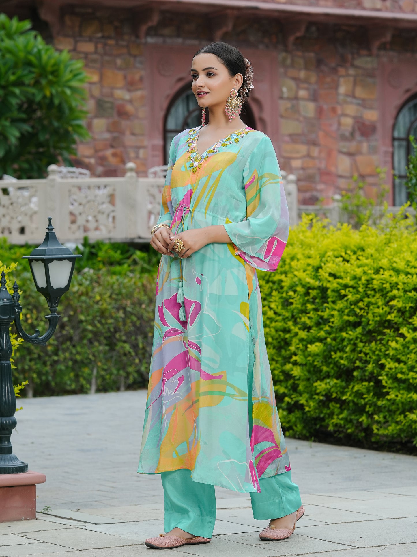 Nude Green Kurta Set