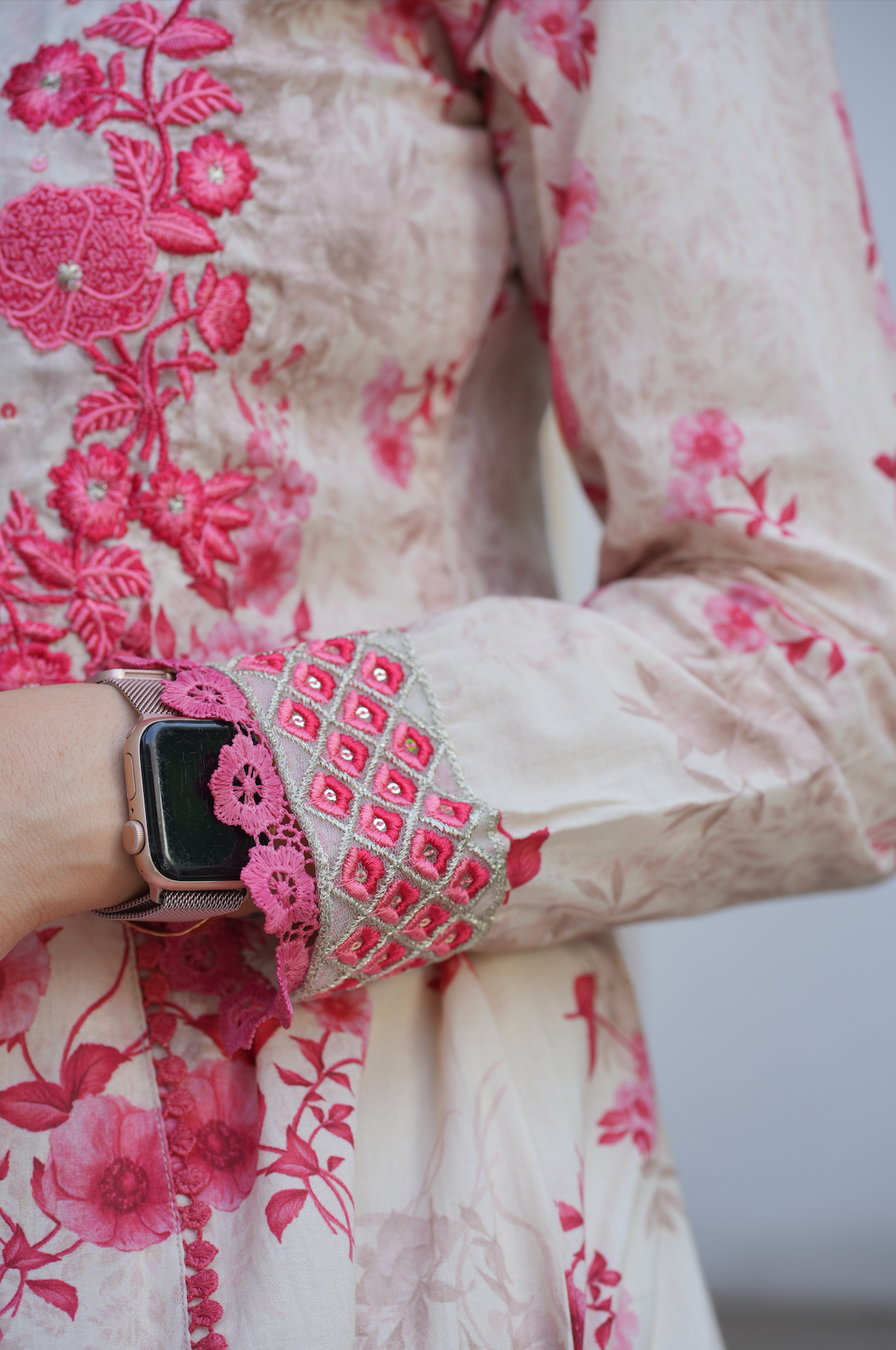 Blushing pink Anarkali Set