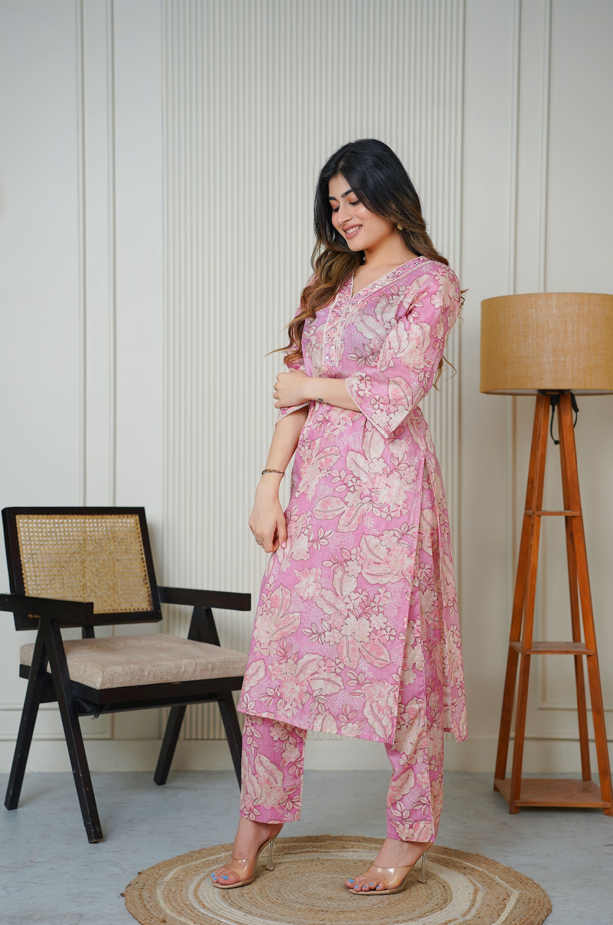 Flamingo Pink kurta Set
