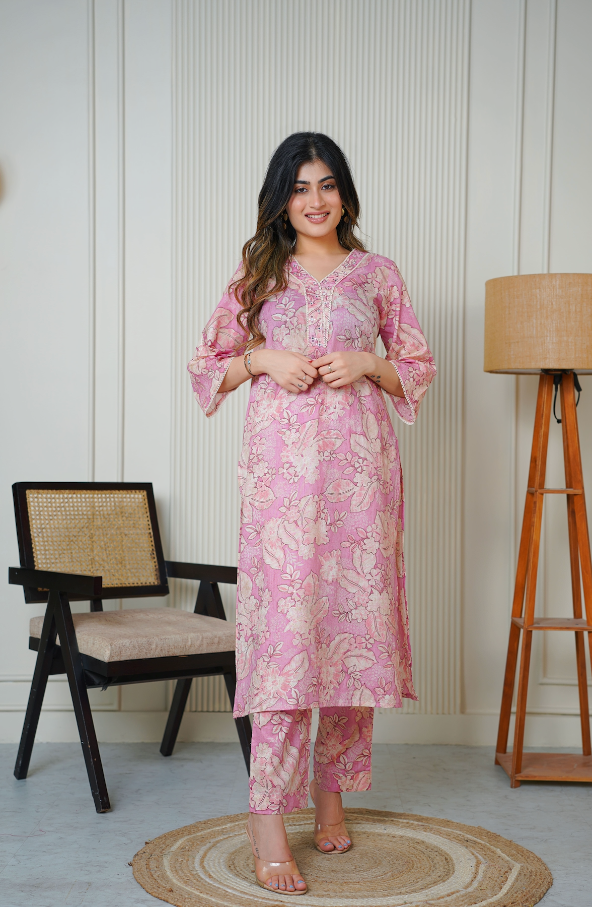Flamingo Pink kurta Set