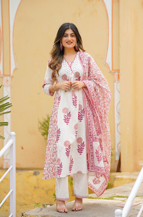 Pink with shades of white